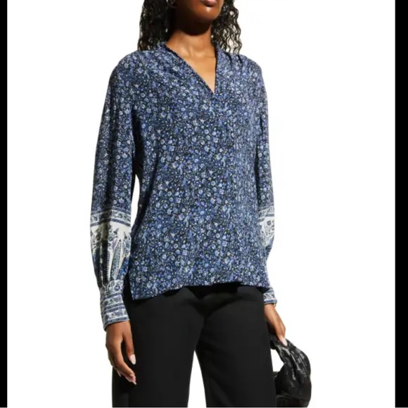 Floral blouson-sleeve blouse - Picture 3 of 3